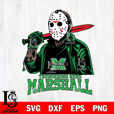 Marshall Thundering Herd Jason Voorhees Horror Halloween Svg Eps Dxf Png File, NCAA svg, Digital Download, Instant Download