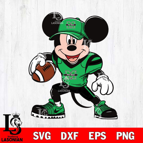Marshall Thundering Herd Mickey Mouse Svg Eps Dxf Png File, NCAA svg, Digital Download, Instant Download