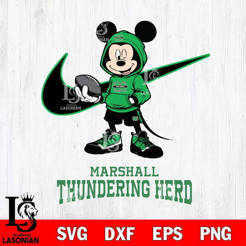 Marshall Thundering Herd Mikey Mouse Disney NIKE, Svg Eps Dxf Png File, Digital Download