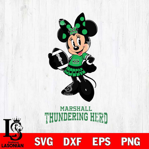Marshall Thundering Herd Minnie Mouse, Svg Eps Dxf Png File, Digital Download