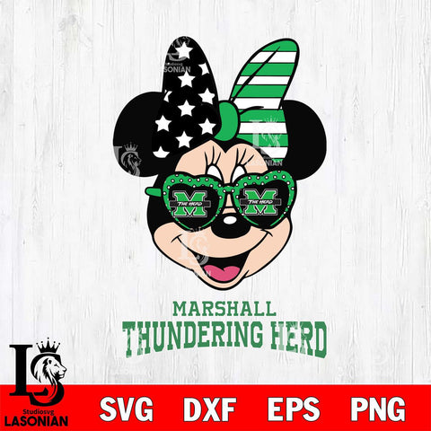 Marshall Thundering Herd Minnie Mouse Love 2, Svg Eps Dxf Png File, Digital Download