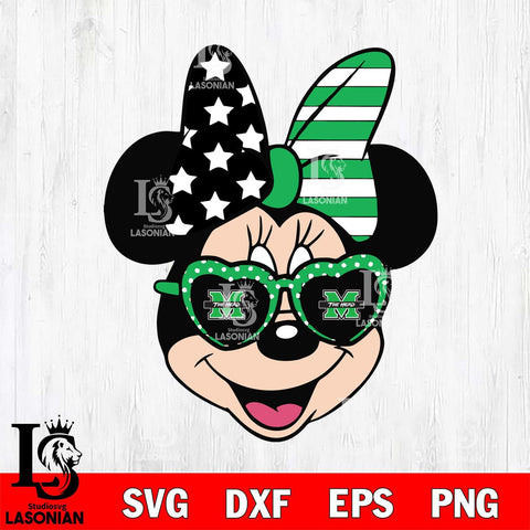 Marshall Thundering Herd Minnie Mouse Love Svg Eps Dxf Png File, NCAA svg, Digital Download, Instant Download