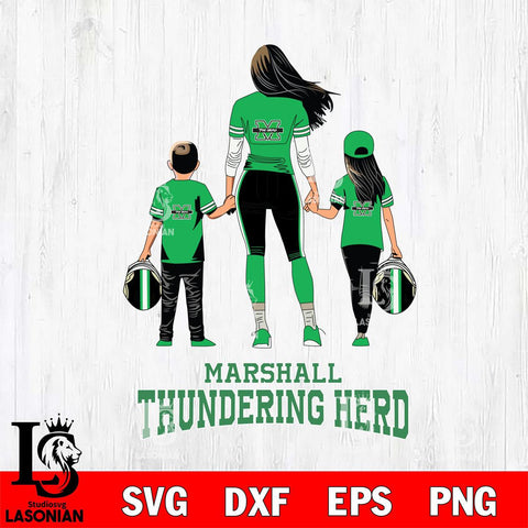 Marshall Thundering Herd Mother and son Rugby SVG DXF EPS PNG FILE,NCAA SVG, Father day Digital Download,Instant Download, Silhouette
