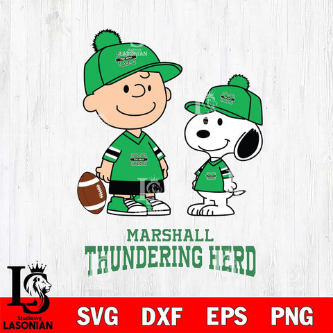 Marshall Thundering Herd Peanuts Snoopy Friends Football SVG DXF EPS PNG FILE,Snoopy File Cut, NCAA Digital Download,Instant Download,Christmas Silhouette