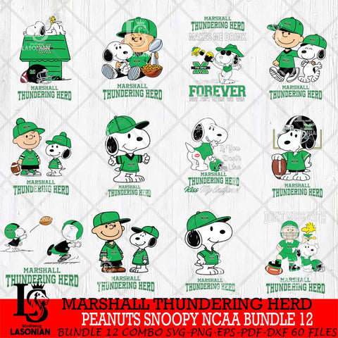 Marshall Thundering Herd Peanuts Snoopy Player NCAA Bundle 12 SVG DXF EPS PNG FILE,Snoopy File Cut, bundle NCAA Digital Download,Instant Download, Silhouette