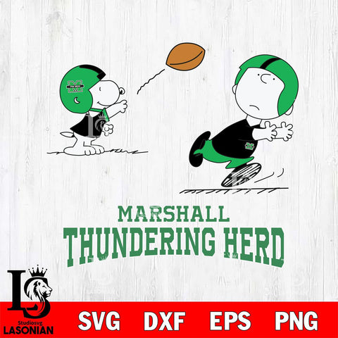 Marshall Thundering Herd Peanuts play football SVG DXF EPS PNG FILE,Snoopy File Cut, NCAA Digital Download,Instant Download,Christmas Silhouette