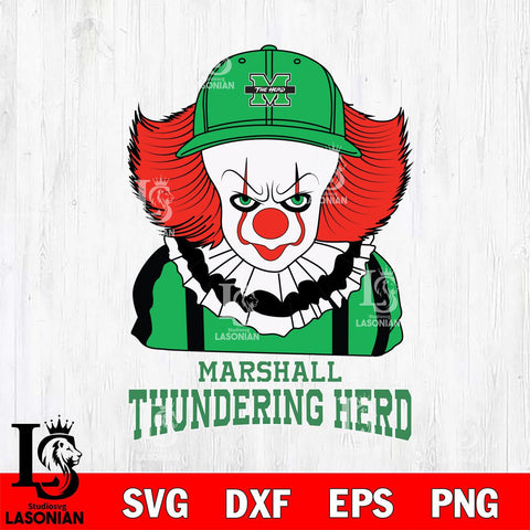 Marshall Thundering Herd Pennywise Horror Sport 10 Svg Eps Dxf Png File, Digital Download