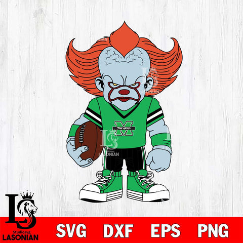 Marshall Thundering Herd Pennywise Horror Sport 11 Svg Eps Dxf Png File, Digital Download