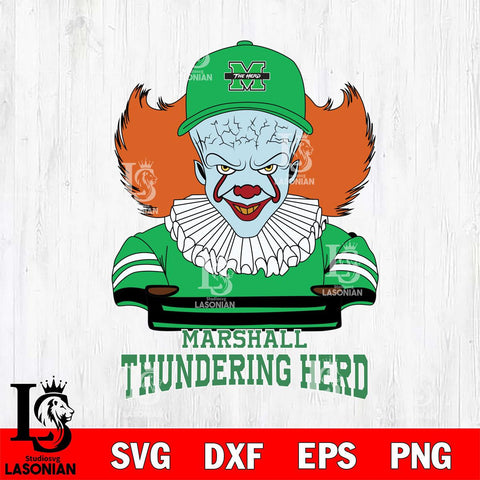 Marshall Thundering Herd Pennywise Horror Sport 2 Svg Eps Dxf Png File, Digital Download