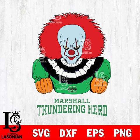Marshall Thundering Herd Pennywise Horror Sport 3 Svg Eps Dxf Png File, Digital Download