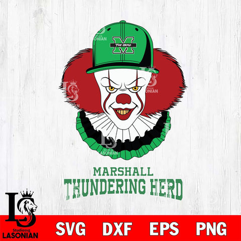 Marshall Thundering Herd Pennywise Horror Sport 4 Svg Eps Dxf Png File, Digital Download
