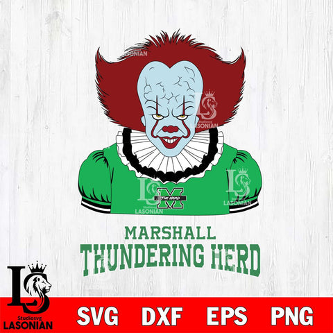 Marshall Thundering Herd Pennywise Horror Sport 5 Svg Eps Dxf Png File, Digital Download