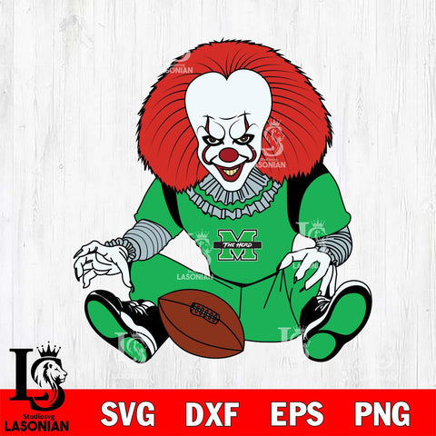 Marshall Thundering Herd Pennywise Horror Sport 6 Svg Eps Dxf Png File, Digital Download