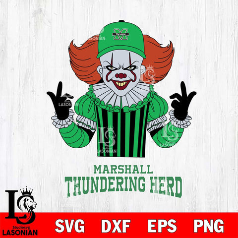 Marshall Thundering Herd Pennywise Horror Sport 8 Svg Eps Dxf Png File, Digital Download