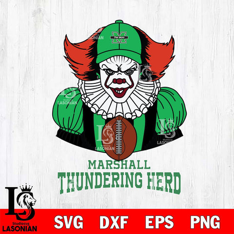 Marshall Thundering Herd Pennywise Horror Sport 9 Svg Eps Dxf Png File, Digital Download