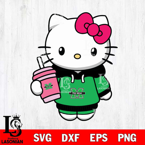 Marshall Thundering Herd Pretty Hello Kitty Svg Eps Dxf Png File, Digital Download, Instant Download