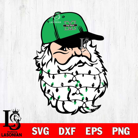 Marshall Thundering Herd Santa Claus Face Svg dxf eps png pdf file,NCAA svg,Digital Download,Cricut file