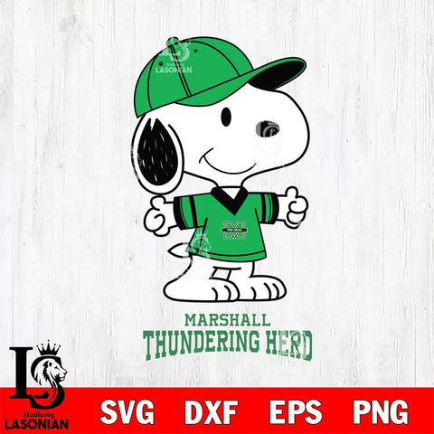 Marshall Thundering Herd Snoopy football SVG DXF EPS PNG FILE,Snoopy File Cut, NCAA Digital Download,Instant Download,Christmas Silhouette