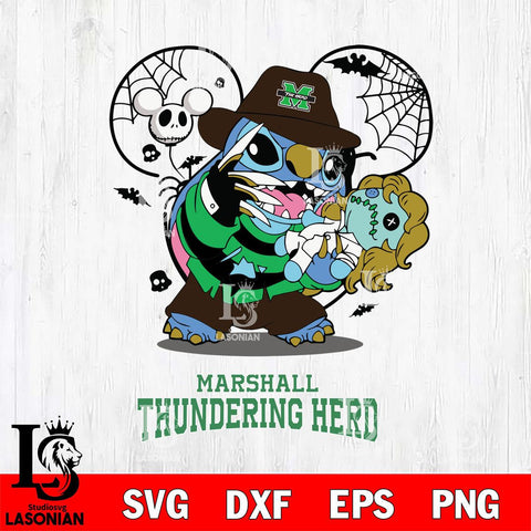 Marshall Thundering Herd Stitch Freddy Krueger Halloween Svg Eps Dxf Png File, Digital Download, Instant Download