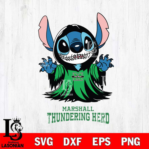 Marshall Thundering Herd Stitch Ghost Svg Eps Dxf Png File, NCAA svg, Digital Download, Instant Download