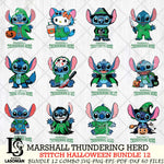 Marshall Thundering Herd Stitch Horror Bundle 12 SVG Svg Eps Dxf Png File, NCAA svg, Digital Download, Instant Download