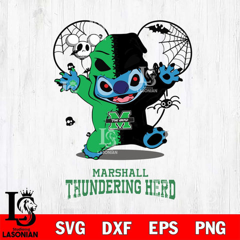 Marshall Thundering Herd Stitch Horror Halloween 2 Svg Eps Dxf Png File, Digital Download, Instant Download