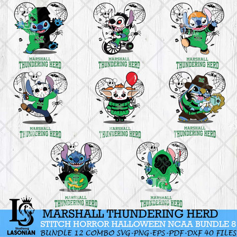 Marshall Thundering Herd Stitch Horror Halloween Bundle NCAA Svg Eps Dxf Png File, Digital Download, Instant Download