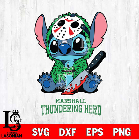 Marshall Thundering Herd Stitch Jason Voorhees Svg Eps Dxf Png File, NCAA svg, Digital Download, Instant Download