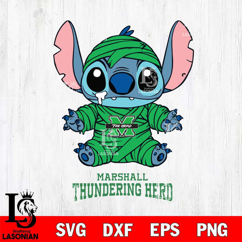 Marshall Thundering Herd Stitch Mummy Svg Eps Dxf Png File, NCAA svg, Digital Download, Instant Download