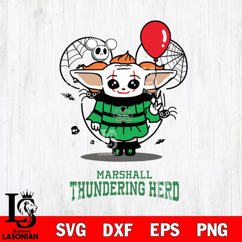 Marshall Thundering Herd Stitch Pennywise Halloween Svg Eps Dxf Png File, Digital Download, Instant Download