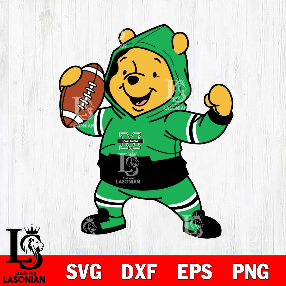 Marshall Thundering Herd Winnie The Pooh Disney Football Christmas ...