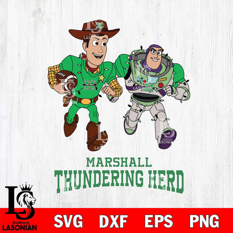Marshall Thundering Herd Woody & Buzz Lightyear Football Cricut,Christmas SVG DXF EPS PNG FILE, NCAA Digital Download,Instant Download, Silhouette