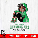 Marshall Thundering Herd #1 beauty Black Fan Girl, Svg Eps Dxf Png File, Digital Download