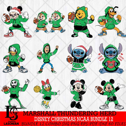 Marshall Thundering Herd  Disney christmas NCAA Bundle File Cut, Bundle NCAA SVG DXF EPS PNG FILE, Digital Download , Criucut , Silhouette