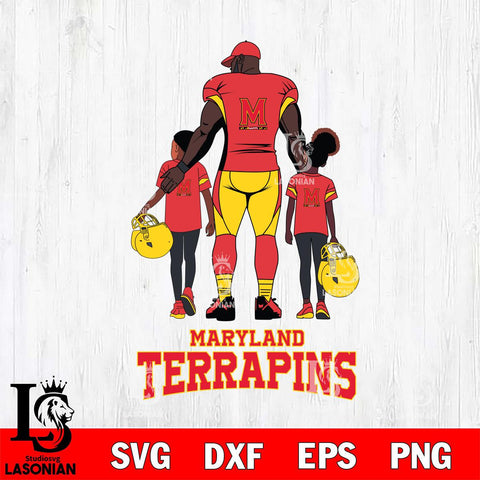 Maryland Terrapins 3 Father and son Rugby SVG DXF EPS PNG FILE,NCAA SVG, Father day Digital Download,Instant Download, Silhouette