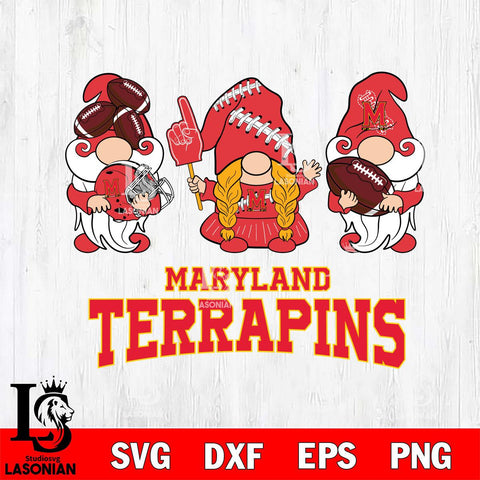 Maryland Terrapins 3 Gnomes Football Svg Eps Dxf Png File, Digital Download, Instant Download
