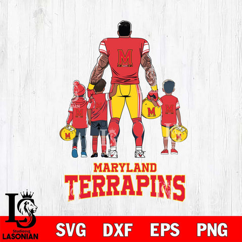Maryland Terrapins 4 Father and son Rugby SVG DXF EPS PNG FILE,NCAA SVG, Father day Digital Download,Instant Download, Silhouette