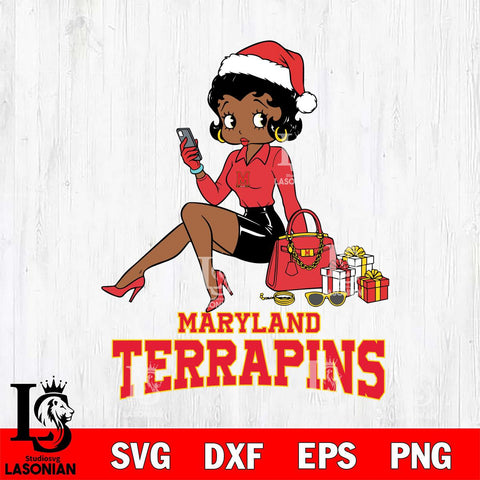 Maryland Terrapins Betty Boop Phone File Cut, NCAA SVG DXF EPS PNG PDF File, Digital Download , Criucut , Silhouette