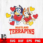 Maryland Terrapins Bluey & Bingo 10 Svg Eps Dxf Png File, NCAA svg, Digital Download, Instant Download