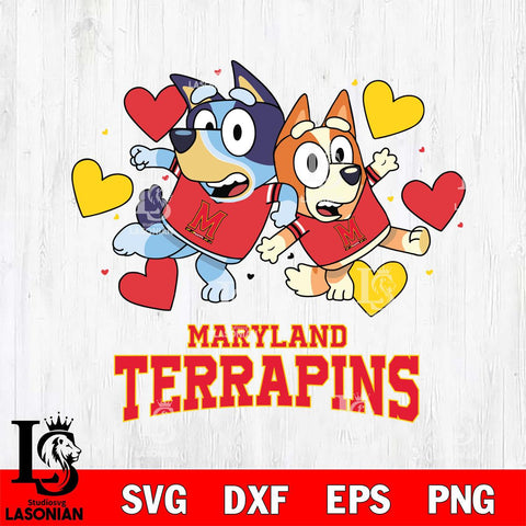 Maryland Terrapins Bluey & Bingo 10 Svg Eps Dxf Png File, NCAA svg, Digital Download, Instant Download