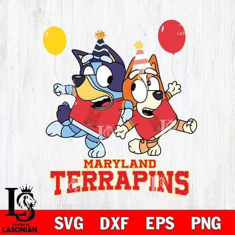 Maryland Terrapins Bluey & Bingo 2 Svg Eps Dxf Png File, NCAA svg, Digital Download, Instant Download