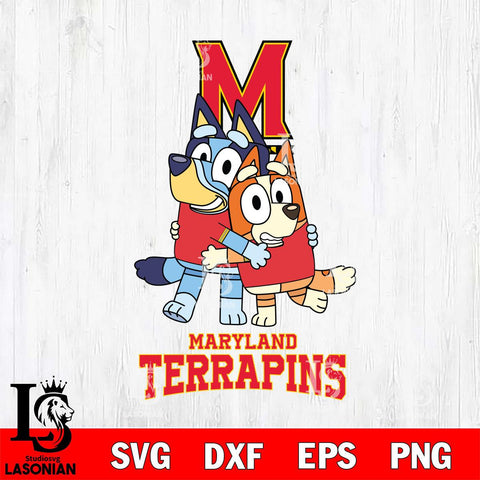 Maryland Terrapins Bluey & Bingo 3 Svg Eps Dxf Png File, NCAA svg, Digital Download, Instant Download