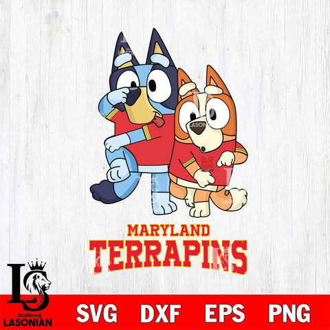 Maryland Terrapins Bluey & Bingo Svg Eps Dxf Png File, NCAA svg, Digital Download, Instant Download