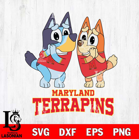 Maryland Terrapins Bluey & Bingo 5 Svg Eps Dxf Png File, NCAA svg, Digital Download, Instant Download