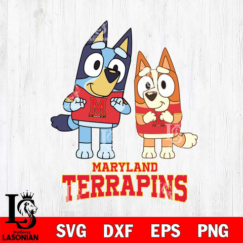 Maryland Terrapins Bluey & Bingo 6 Svg Eps Dxf Png File, NCAA svg, Digital Download, Instant Download