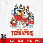 Maryland Terrapins Bluey & Bingo 7 Svg Eps Dxf Png File, NCAA svg, Digital Download, Instant Download