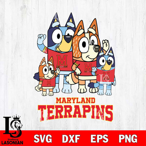 Maryland Terrapins Bluey & Bingo 7 Svg Eps Dxf Png File, NCAA svg, Digital Download, Instant Download