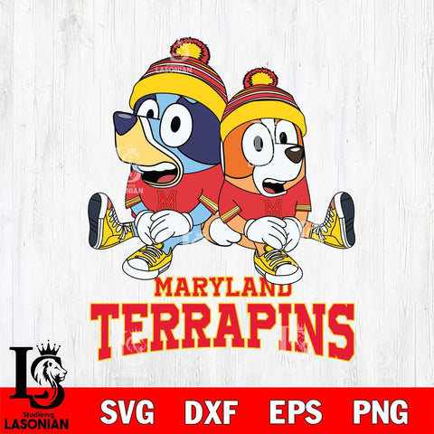 Maryland Terrapins Bluey & Bingo 8 Svg Eps Dxf Png File, NCAA svg, Digital Download, Instant Download