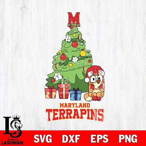 Maryland Terrapins Bluey Chilli Christmas Tree Svg Eps Dxf Png File, Digital Download