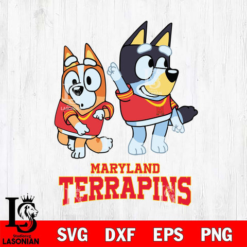 Maryland Terrapins Bluey Chilli Mode Dance Svg Eps Dxf Png File, Digital Download, Instant Download